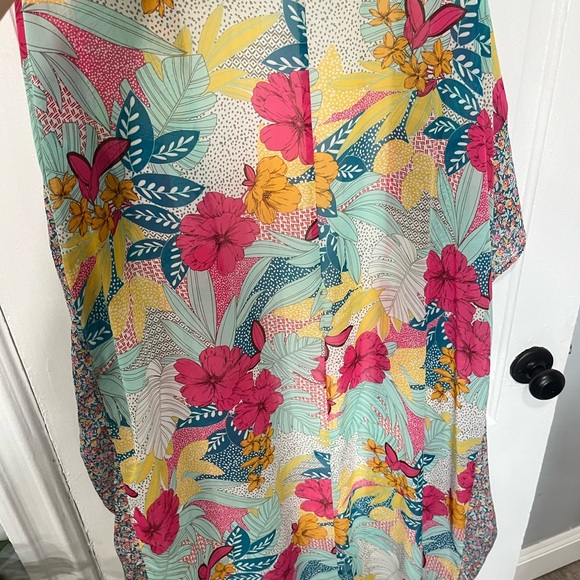 Lane Bryant Colorful Floral summer spring one size tunic - Picture 9 of 9